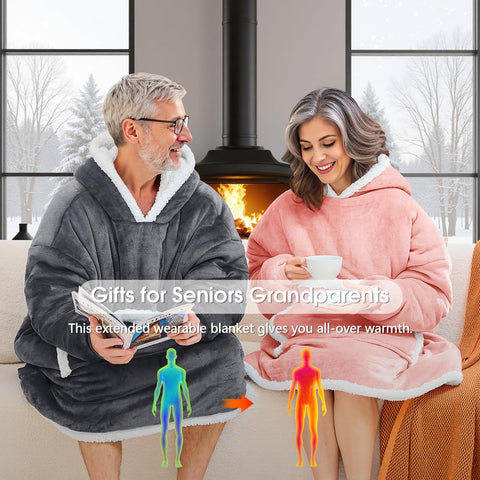 JOYWOO blanket hoodie outdoors for chilly balcony moments