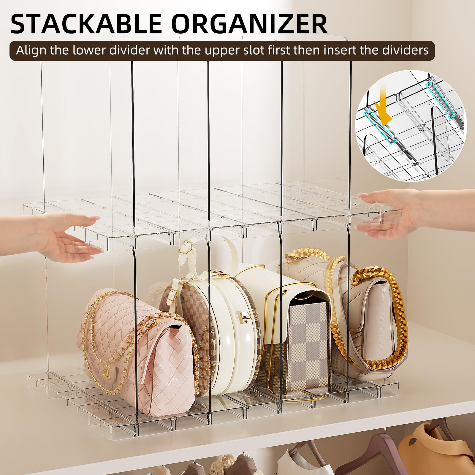 Joyzan bathroom divider organizes toiletries for a tidy vanity.