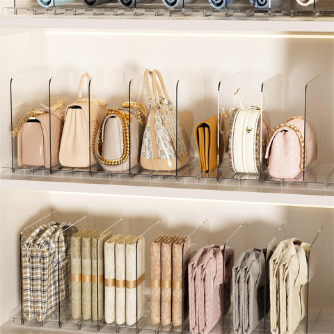 Joyzan office divider helps organize documents on shelves.