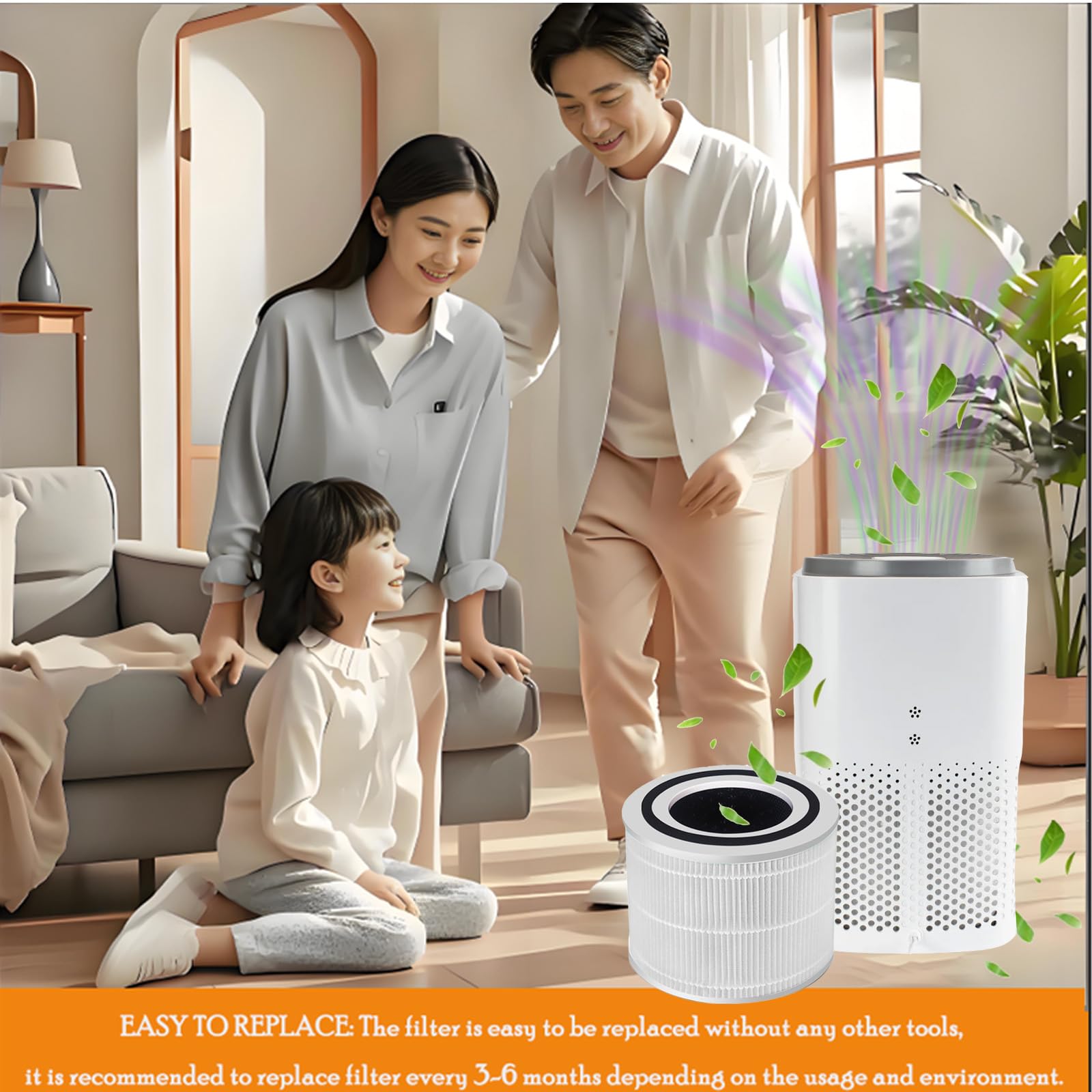 Jpbaisqic kitchen living bedroom use case for versatile air purification
