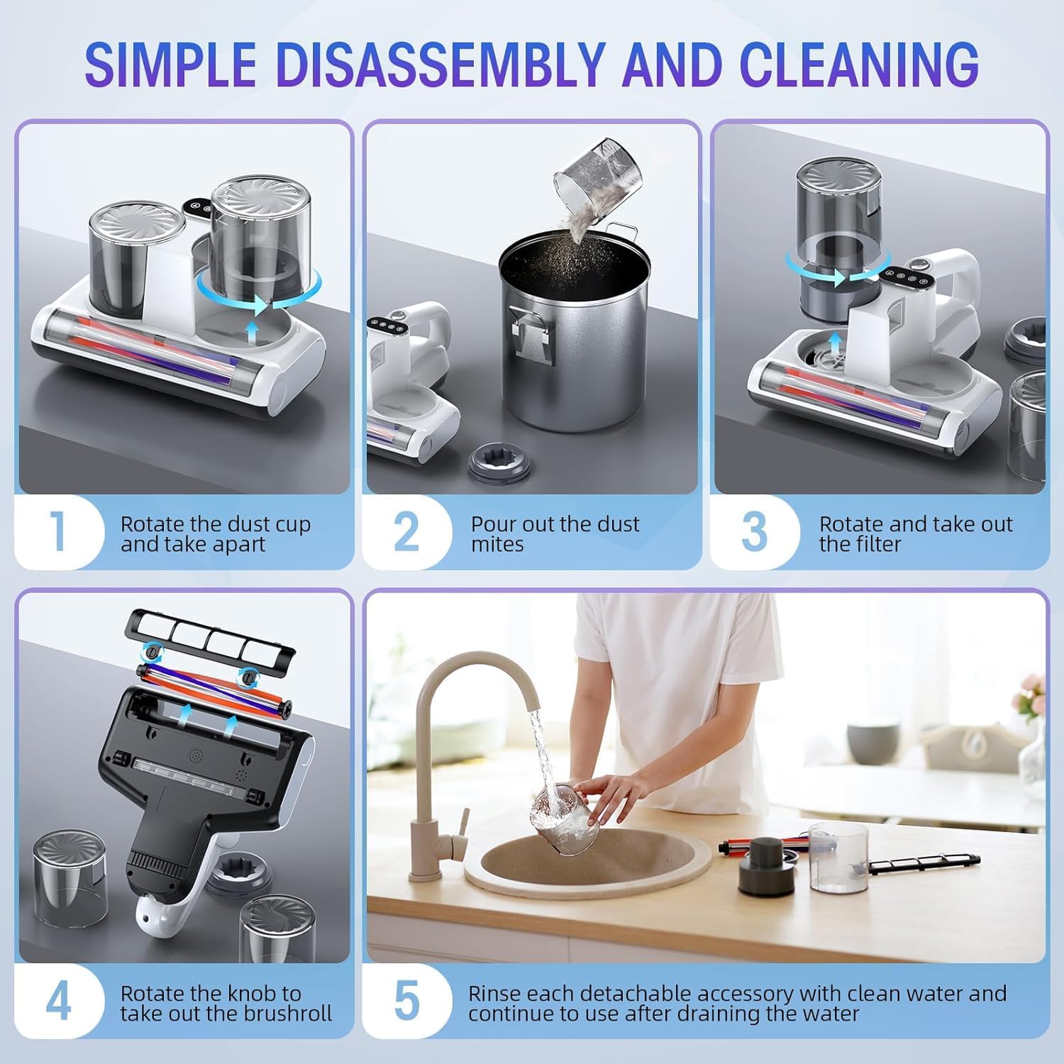 JPHYLL mattress vacuum ultrasonic cleaning aids deep dirt removal.