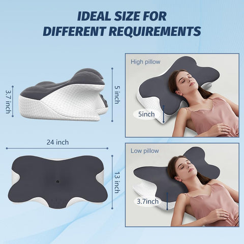 Jpoht cervical neck pillow with six zones for targeted neck and shoulder relief