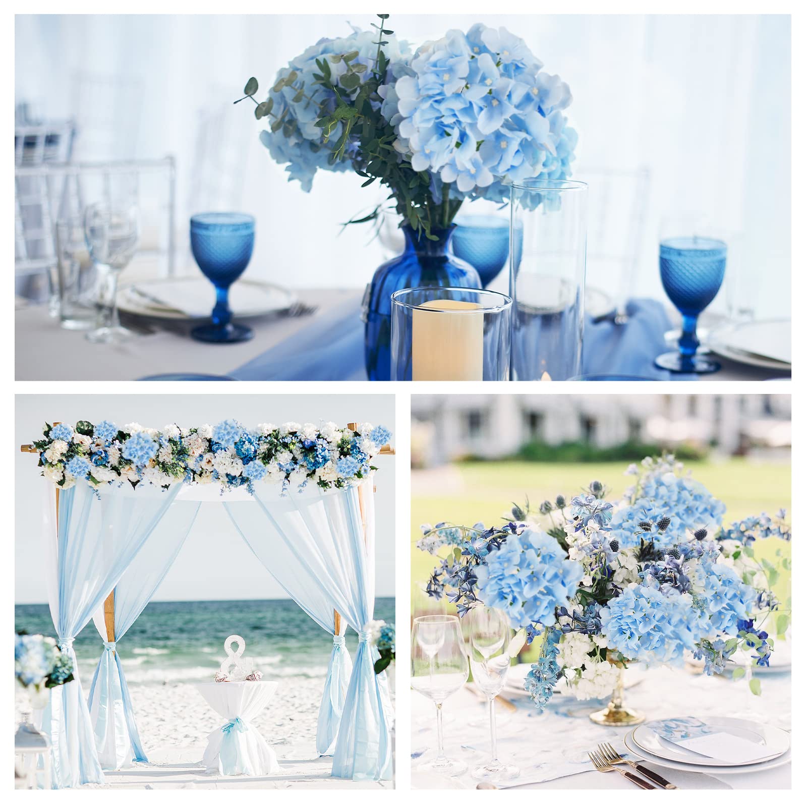 JPSOR blue hydrangea centerpiece concept for weddings