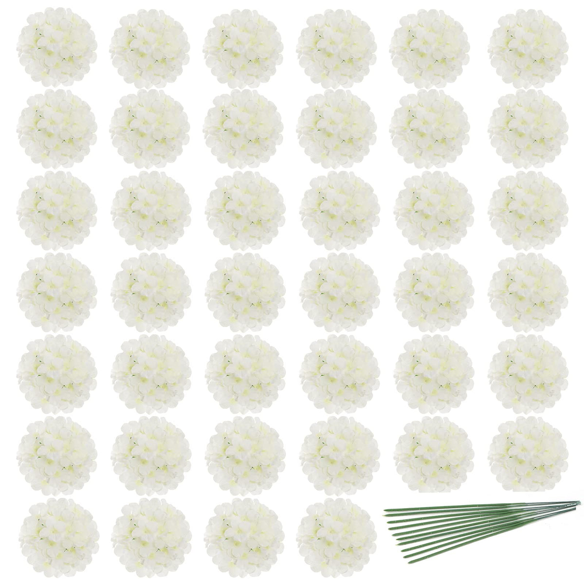 JPSOR white hydrangea head with 6-inch bloom for elegant centerpieces