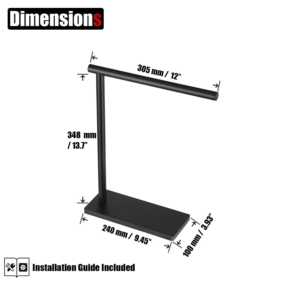 JQK HTT170-PB black base provides stable support and modern aesthetics.
