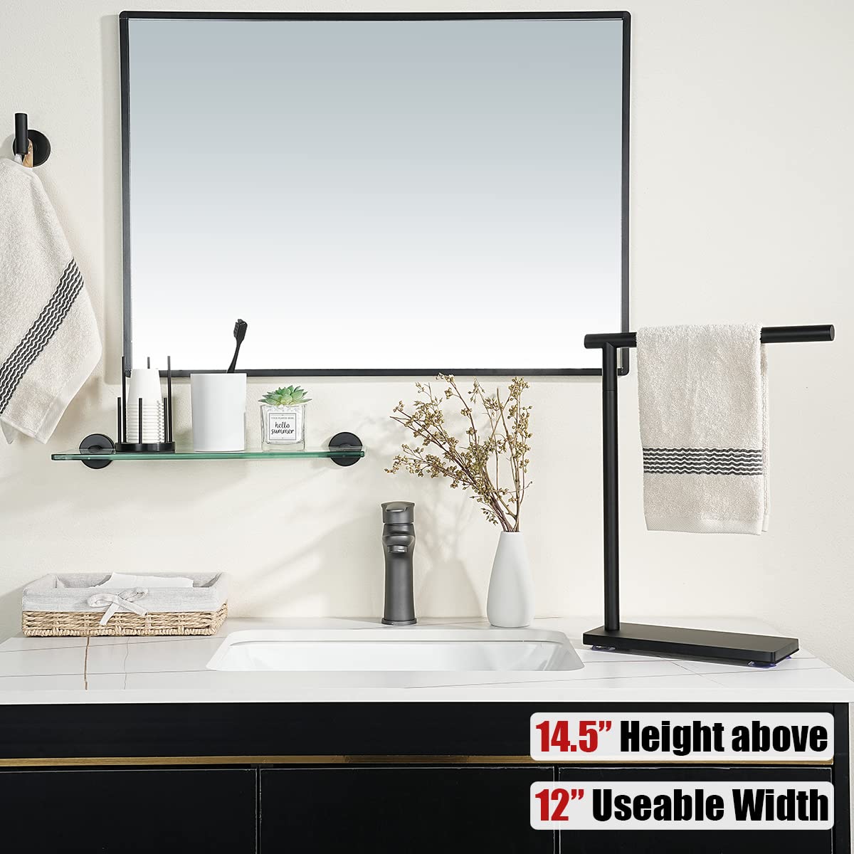 JQK HTT170-PB side view showing slim profile for compact counters.