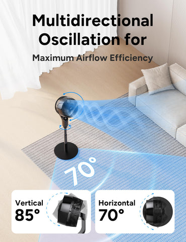 JRD fan with touch and remote for easy operation