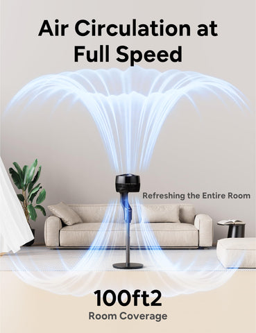 JRD pedestal fan 70-degree oscillation reaches room corners