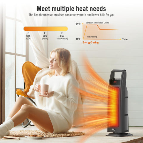 JRD Space Heater 1500W delivers fast warmth for chilly rooms