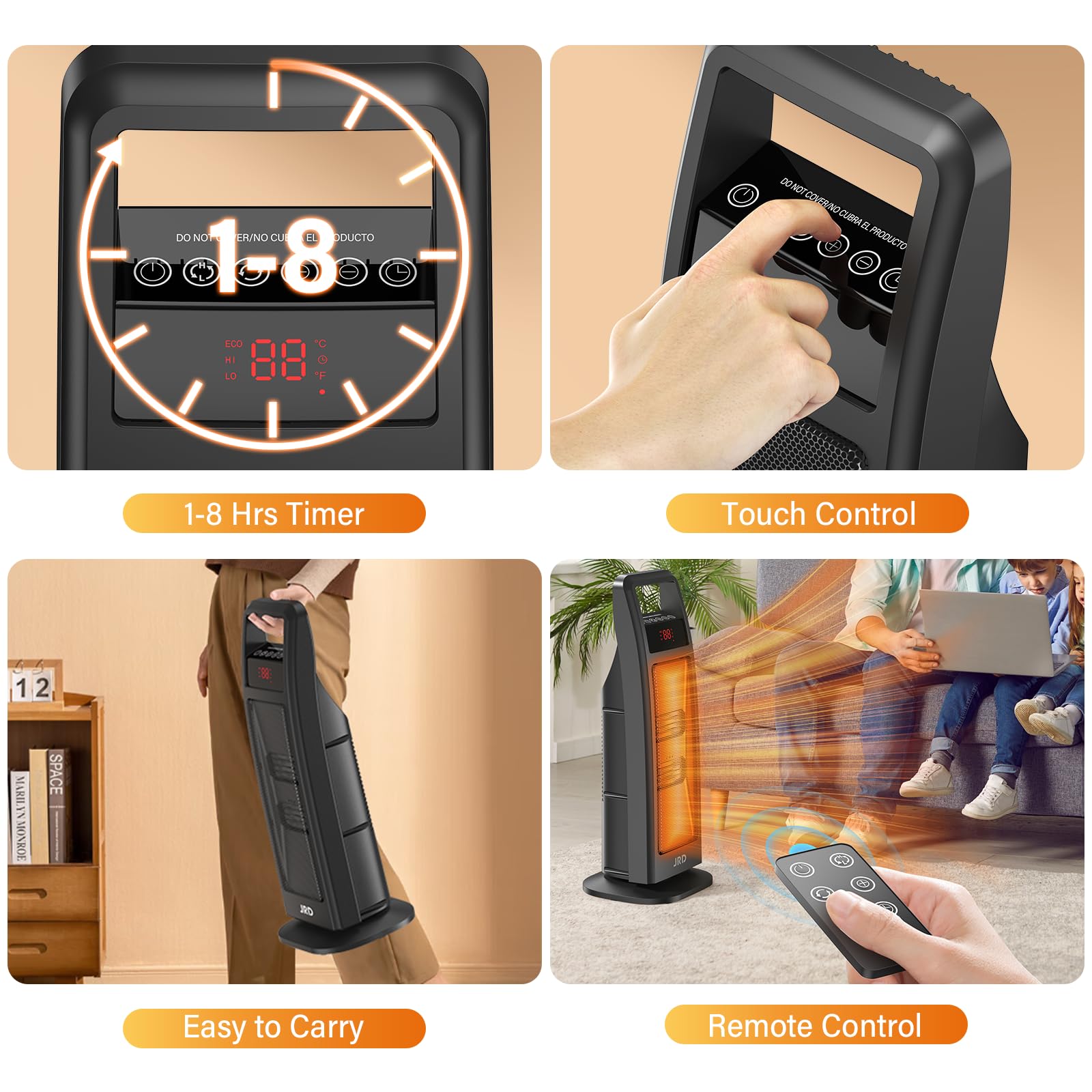JRD Space Heater portable handle for easy moving