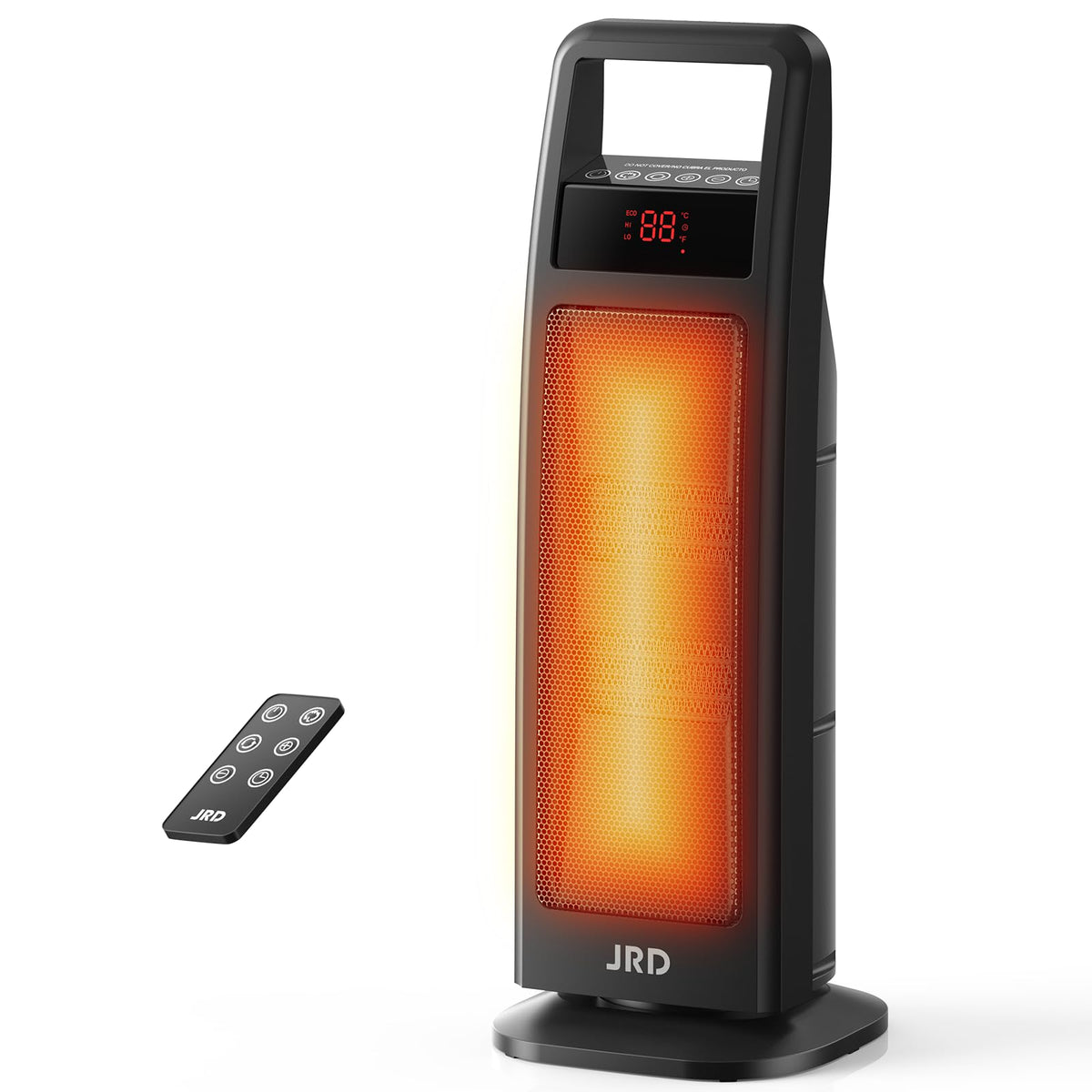 JRD Space Heater with remote control for effortless adjustments from afar