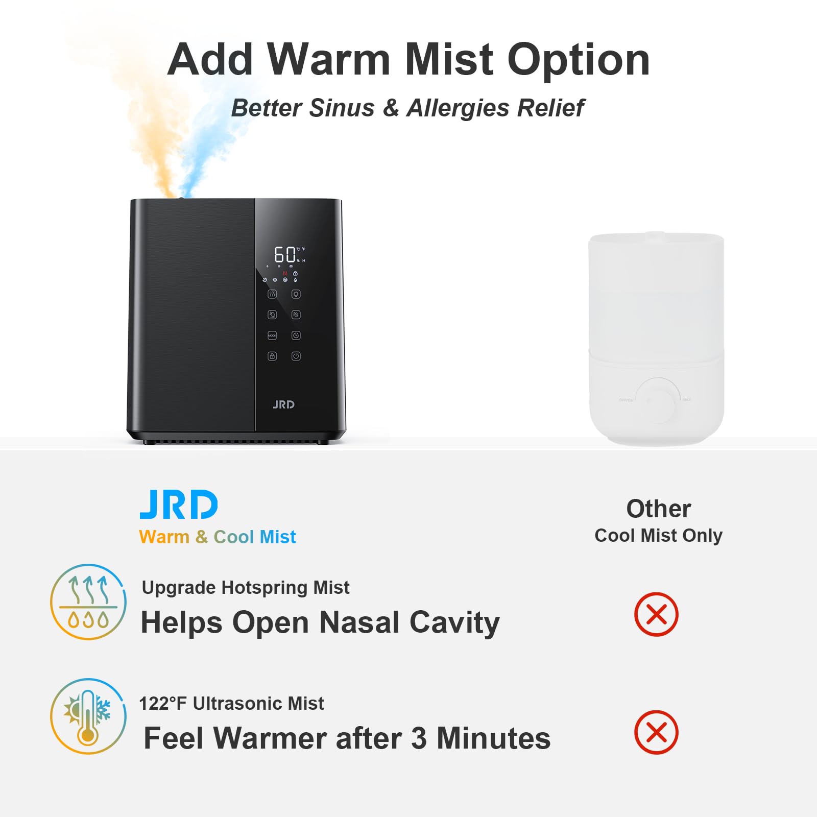 JRD humidifier top-fill design for quick refills