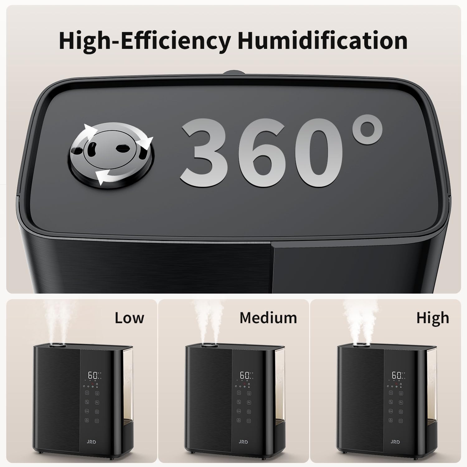 JRD humidifier in a large room setting for even moisture
