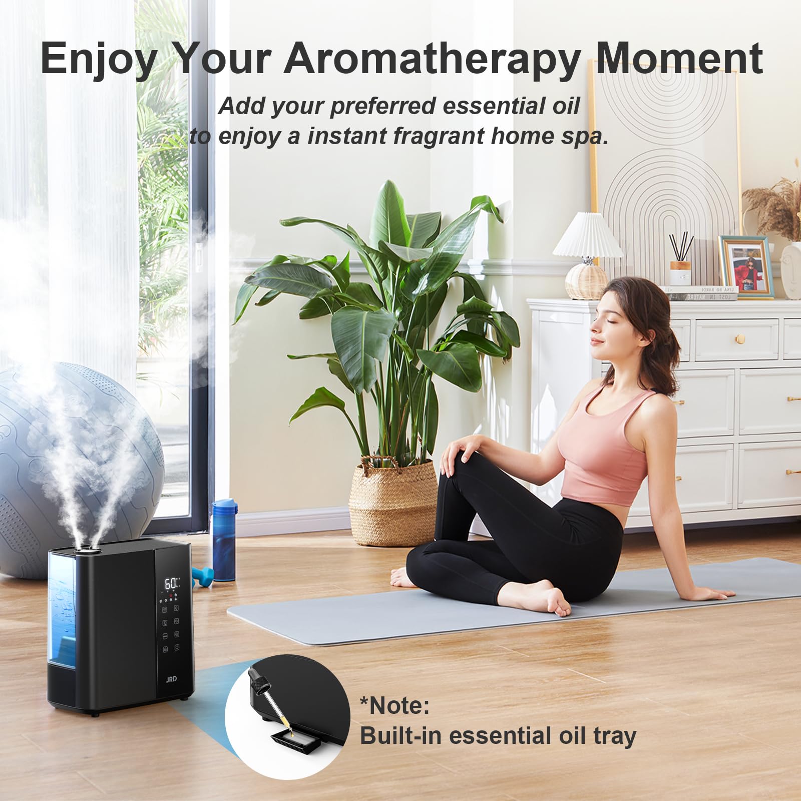 JRD humidifier operates quietly for peaceful sleep
