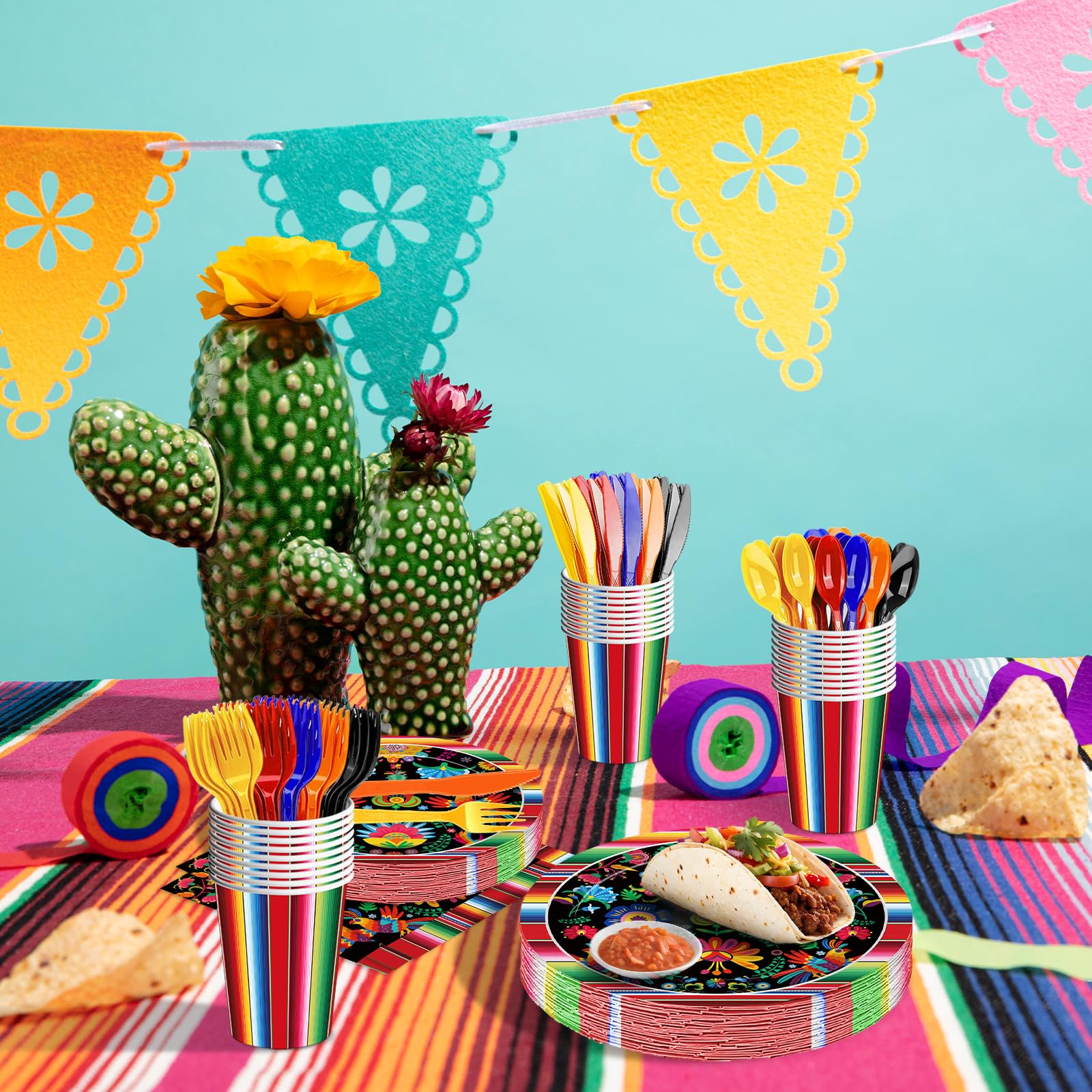 Jremreo Fiesta utensils provide easy serving and cleanup after festive meals