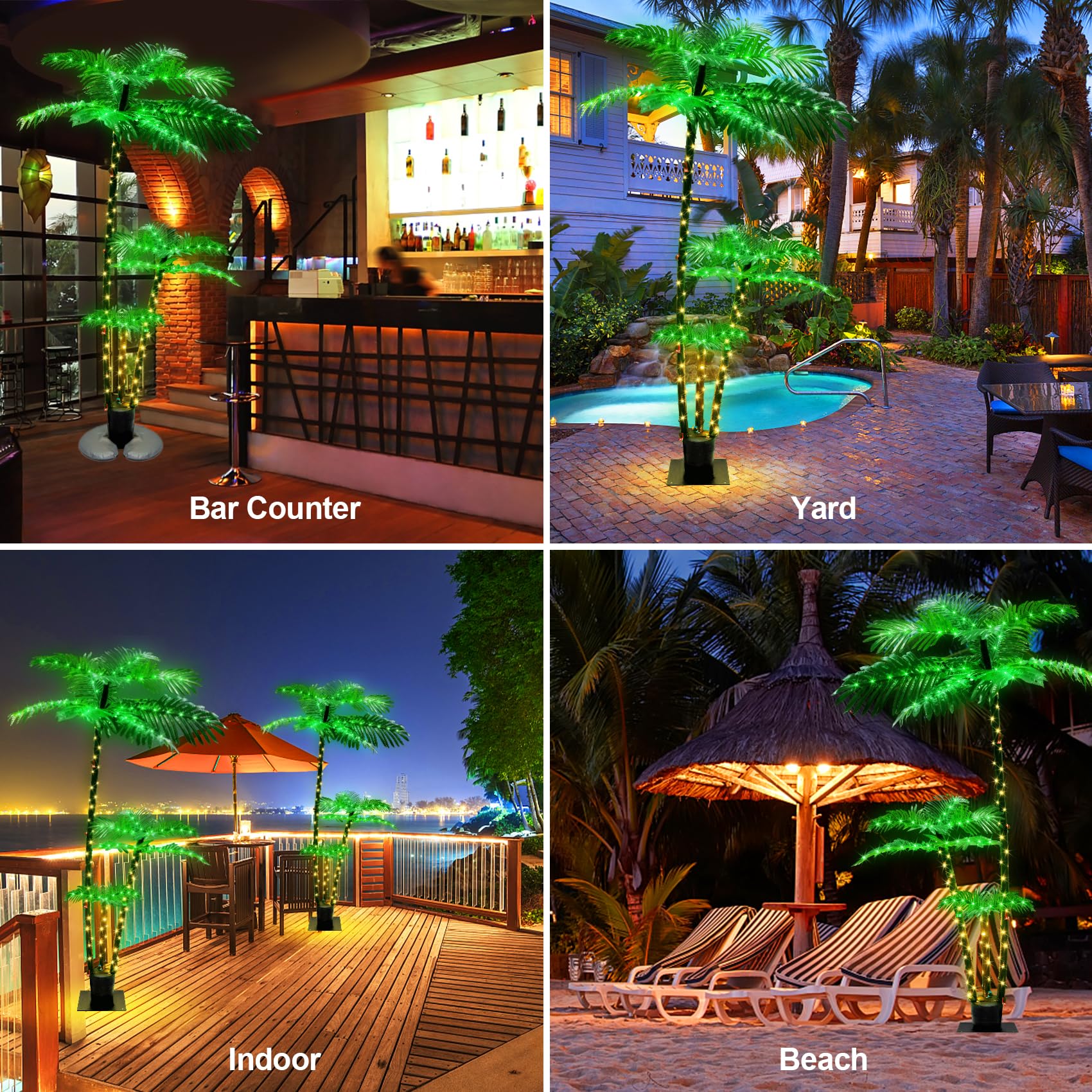 Durable plastic construction of JREWDOIN palm tree for year-round use