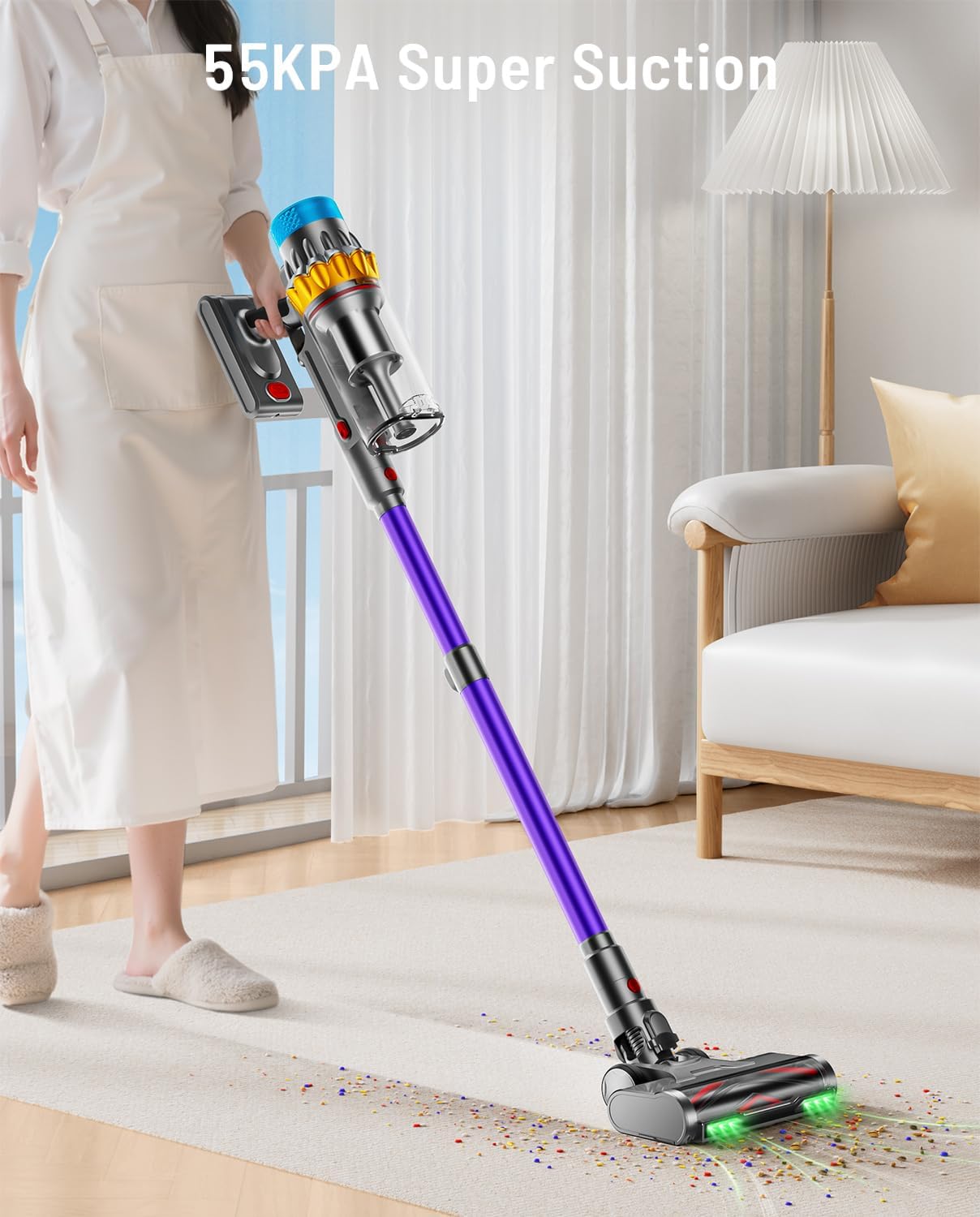 JRFYHFT V16 Pro anti-tangle brush reduces hair snag on carpets.