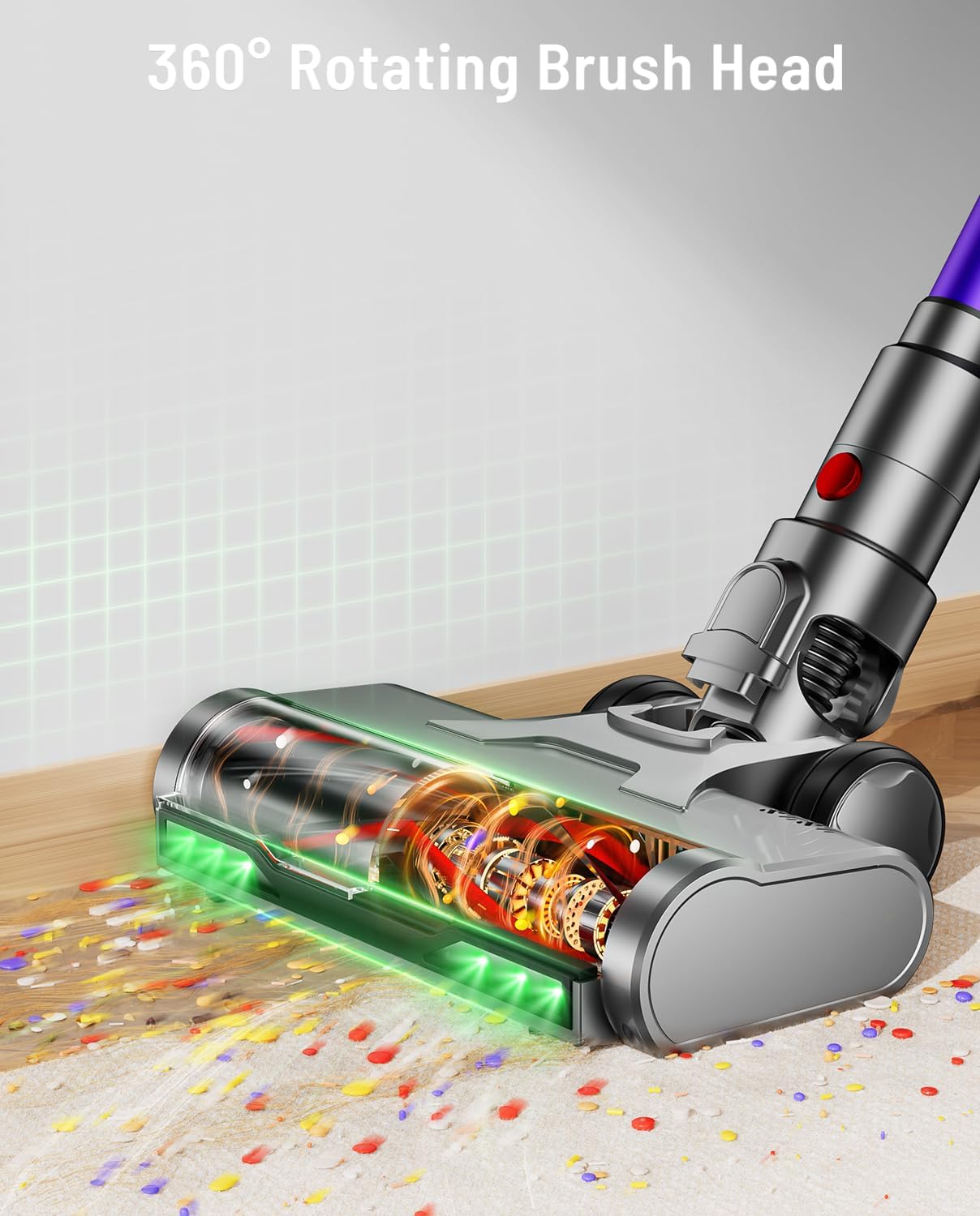 JRFYHFT V16 Pro 1.8L dust cup enables fewer interruptions during cleaning.
