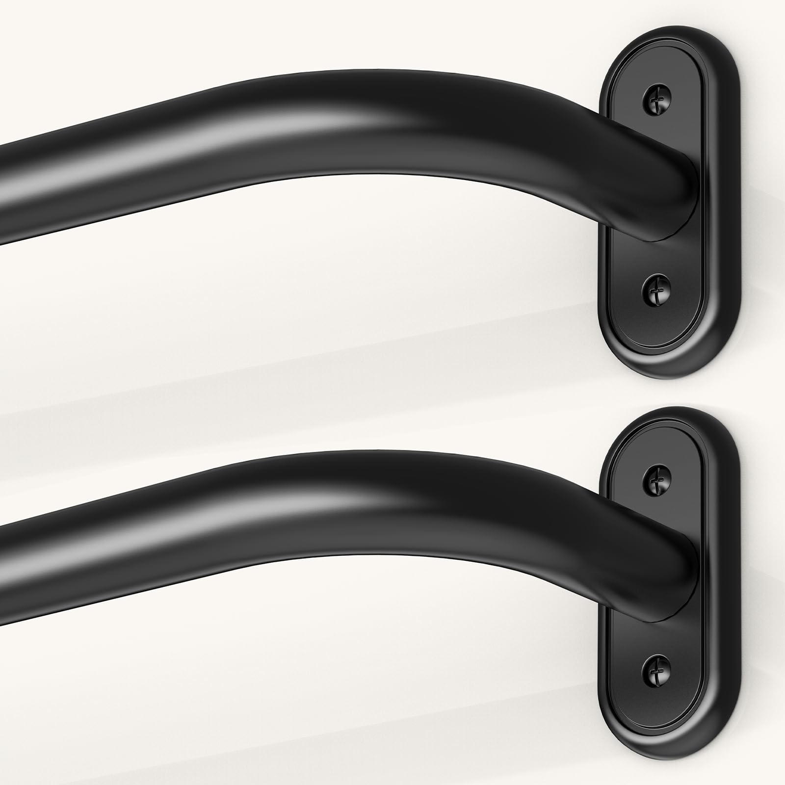 JRZOO 2-pack wrap-around rod ends in matte black for stylish framing.