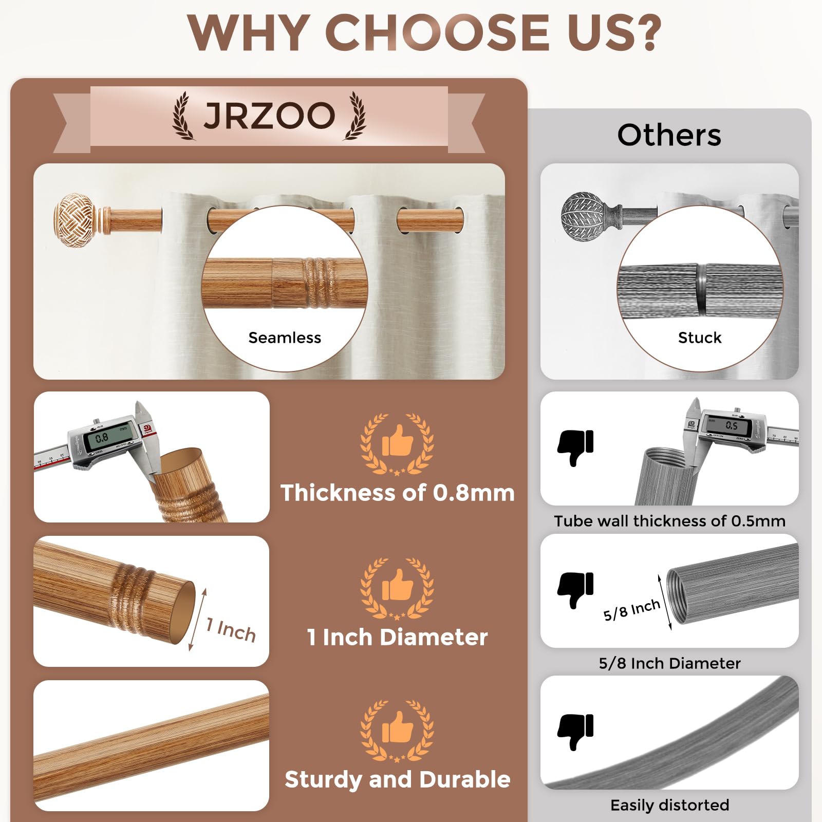 JRZOO adjustable 30 to 88 inches length for a precise fit