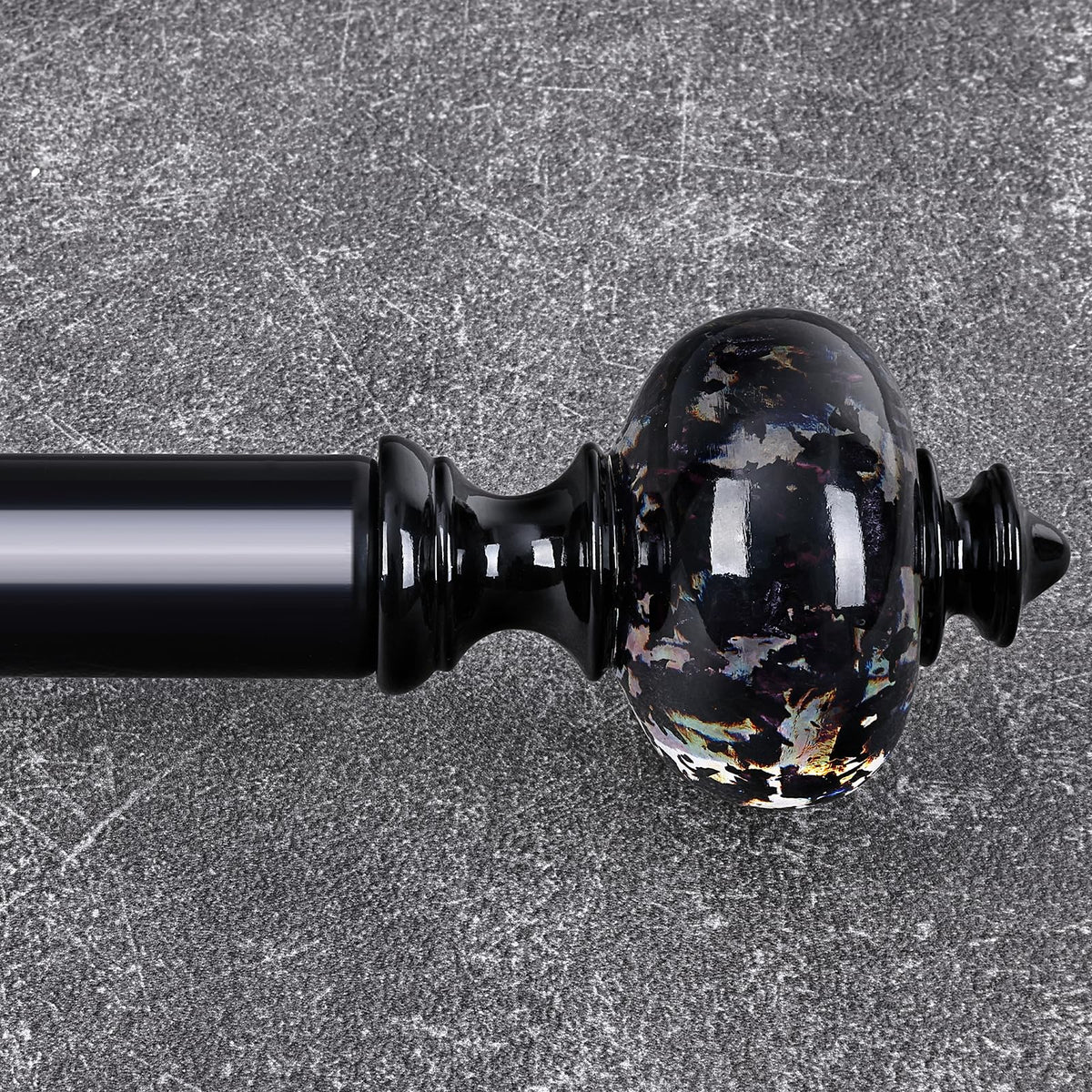 JRZOO black curtain rod with crystal finials enhances modern décor, ideal for living rooms