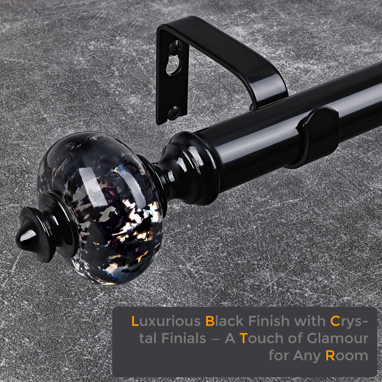 JRZOO brackets and screws secure the rod, supporting steady drapery