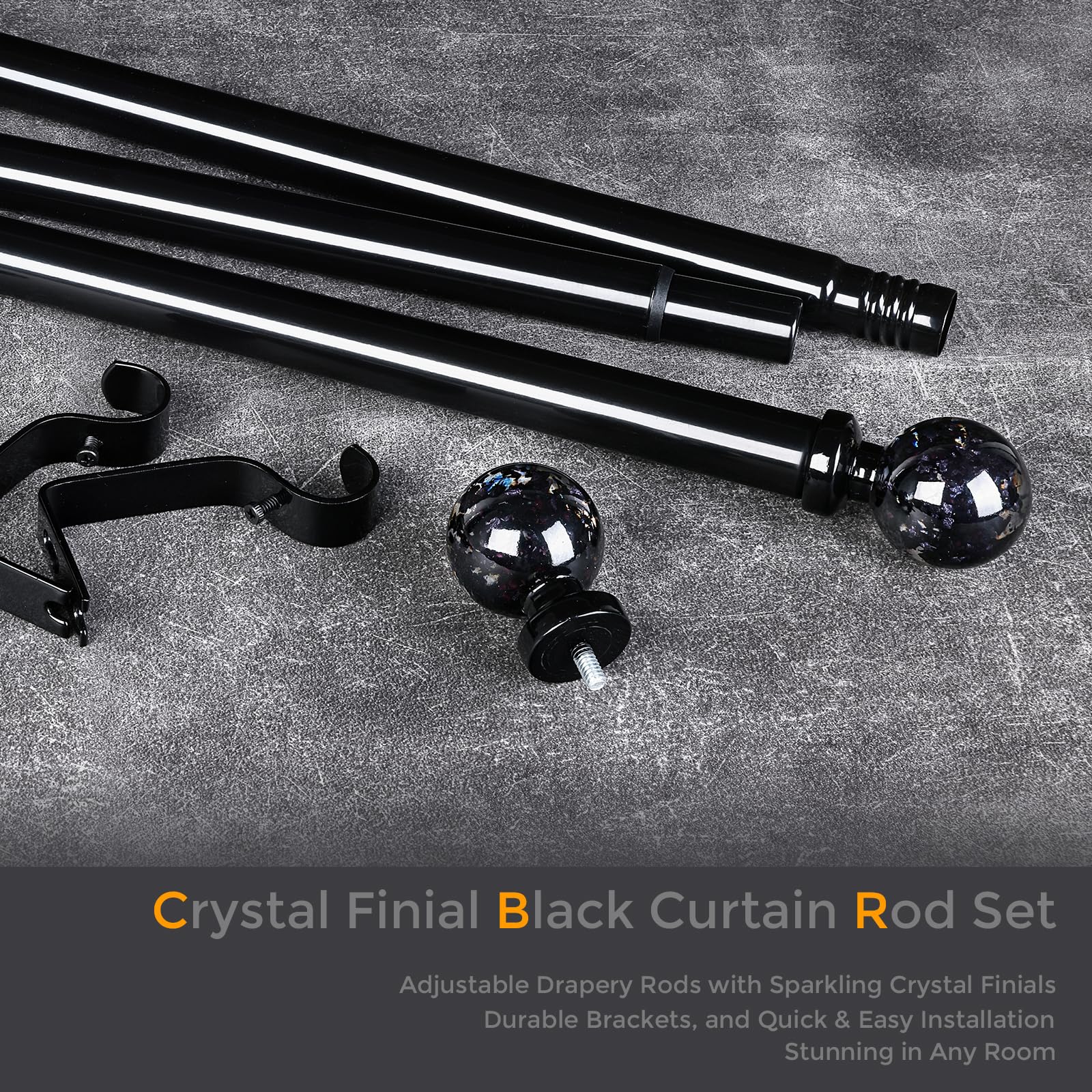 JRZOO crystal-ball finials add decorative sparkle to windows.