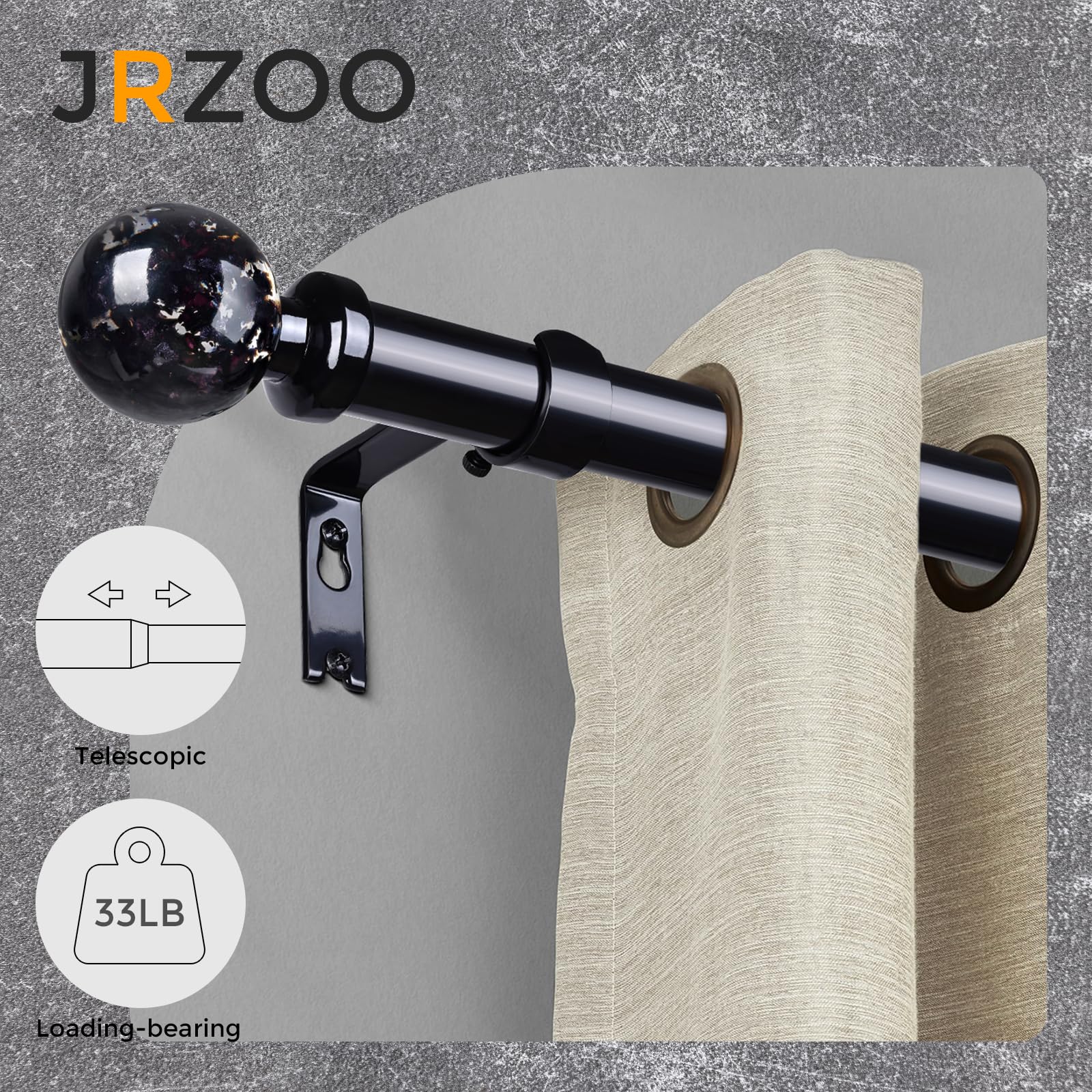 JRZOO compatible with tab, back tab, pocket, and grommet curtains.