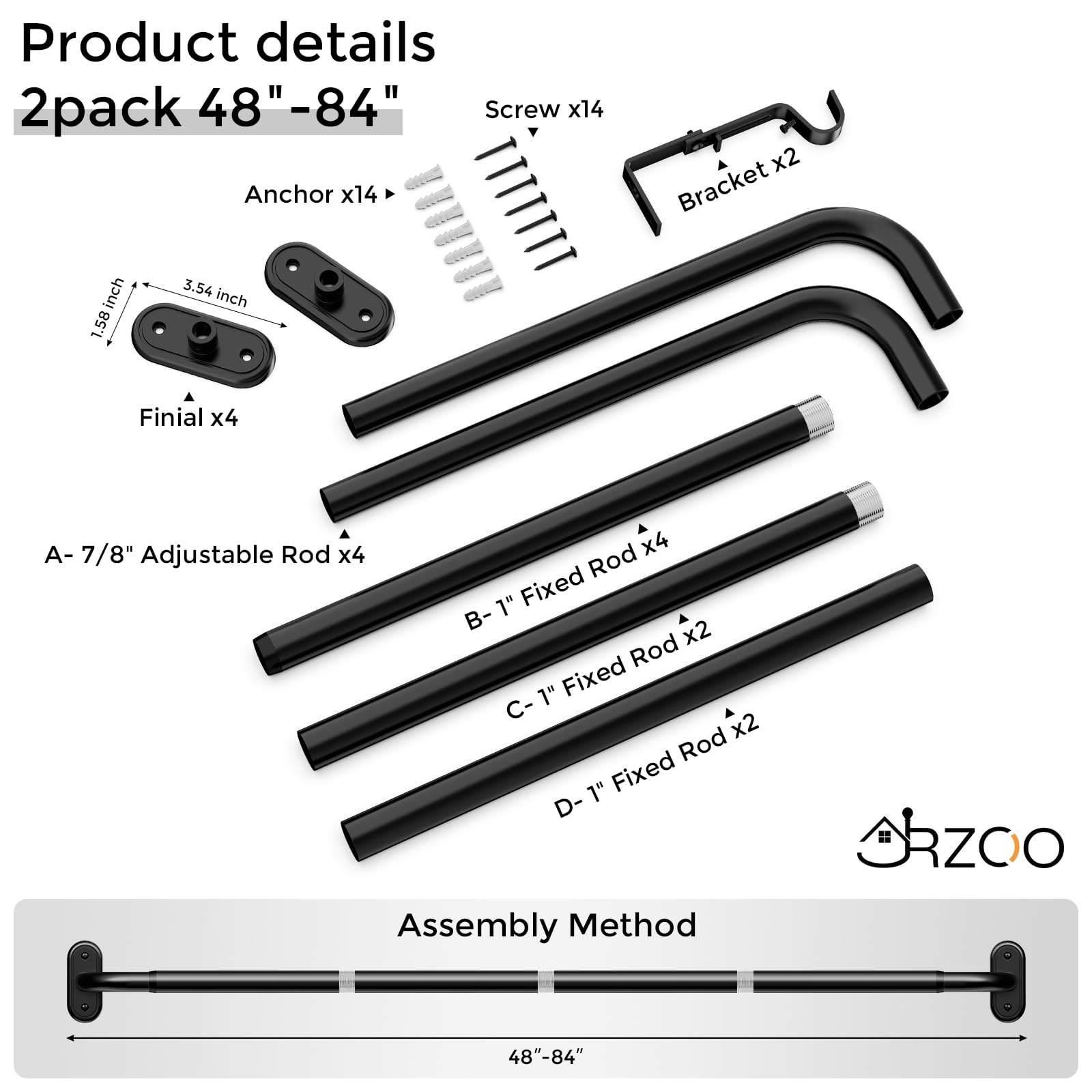 JRZOO curved ends reduce gaps for better privacy and blackout effect.