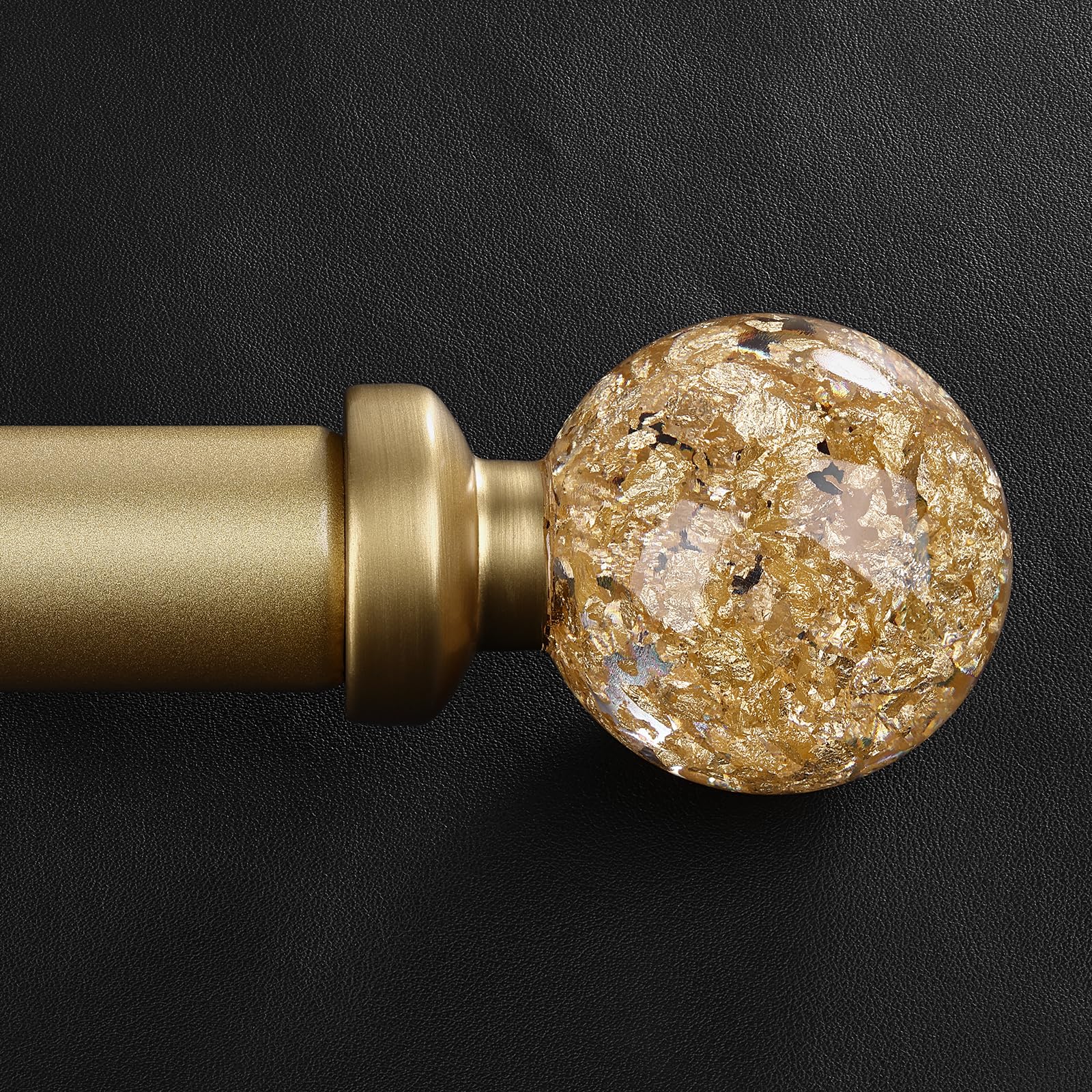 JRZOO Gold curtain rod with crystal ball finials adds a sparkling focal point for living rooms