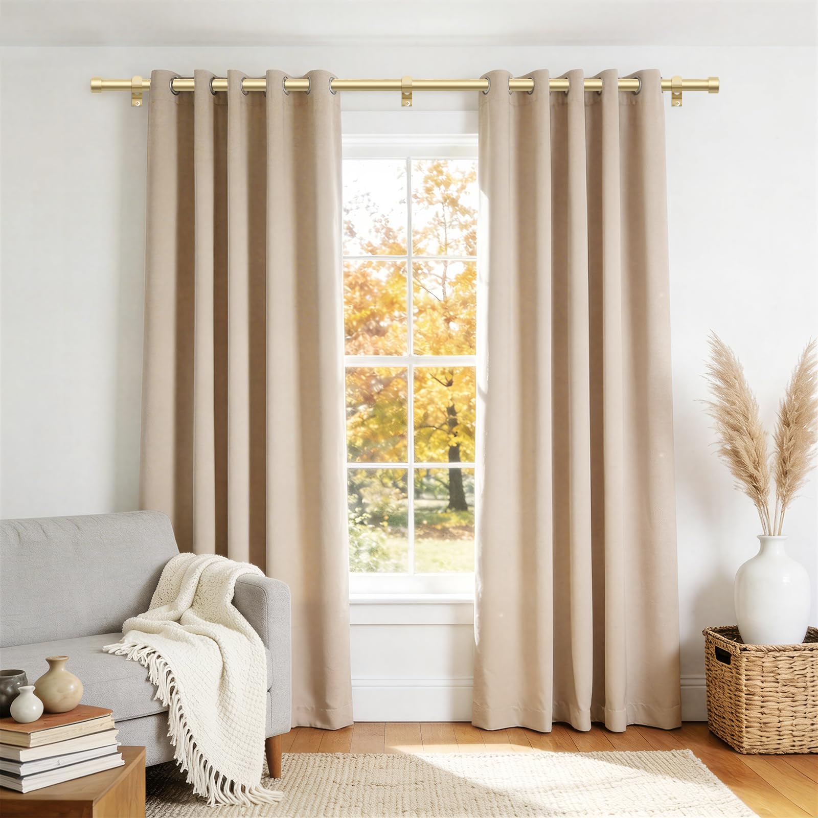 JRZOO heavy-duty brackets support up to 50 lbs for thick drapes.