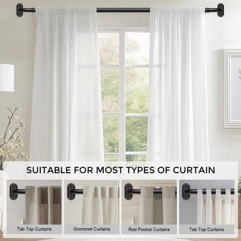 JRZOO modern minimalist metal finials finish the look of the rods.
