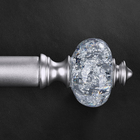 JRZOO silver curtain rod with adjustable length for versatile window coverage.