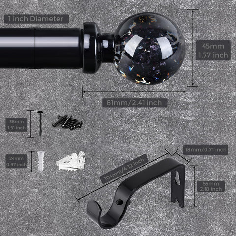 JRZOO telescoping curtain rod extended to 88 inches for flexible fit.