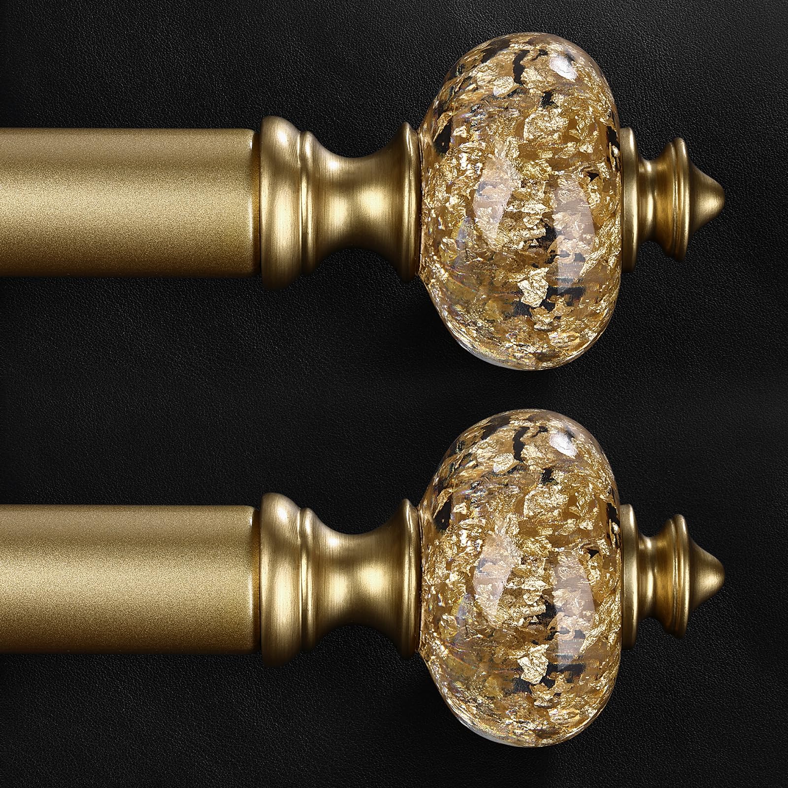 JRZOO translucent crystal acrylic finials add elegant gold detail to any window