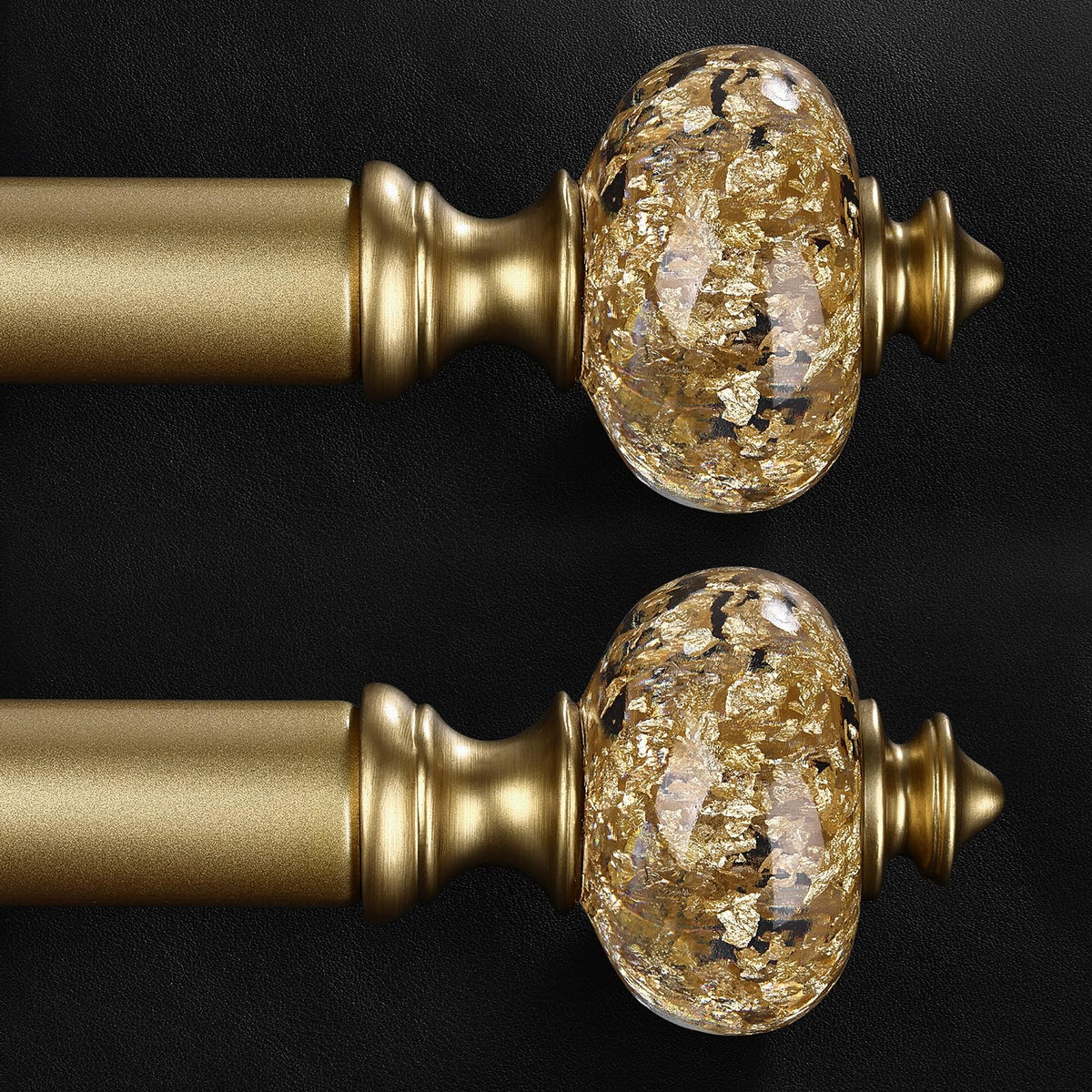 JRZOO translucent crystal acrylic finials add elegant gold detail to any window