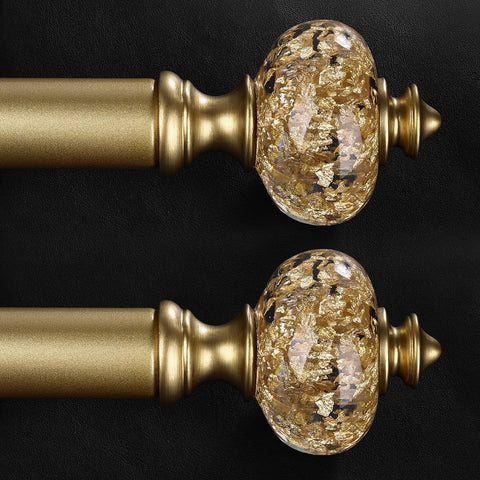 JRZOO translucent crystal acrylic finials add elegant gold detail to any window