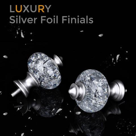 JRZOO translucent crystal finials add modern elegance to the rod.