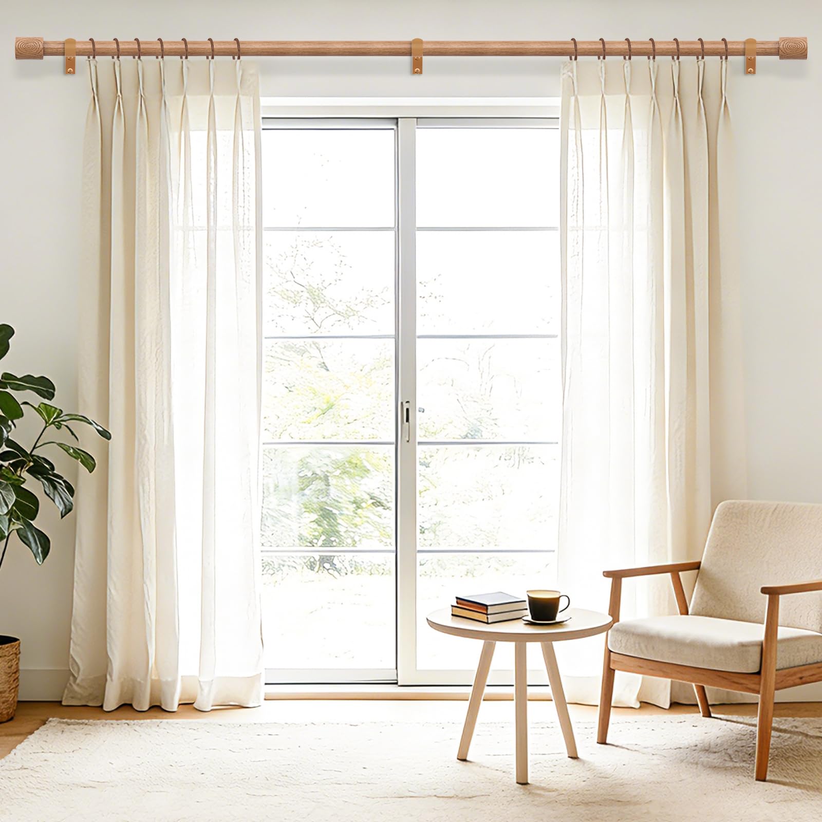 JRZOO telescopic curtain rod demonstrating adjustable width for a perfect fit