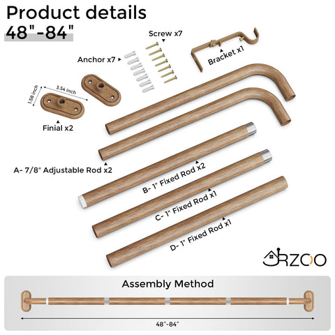JRZOO metal finials emphasize a minimalist-modern look and durability