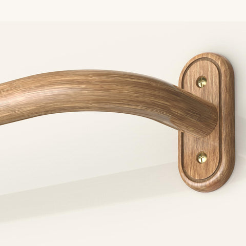 JRZOO wrap-around curtain rod in wood ends for enhanced privacy and light control