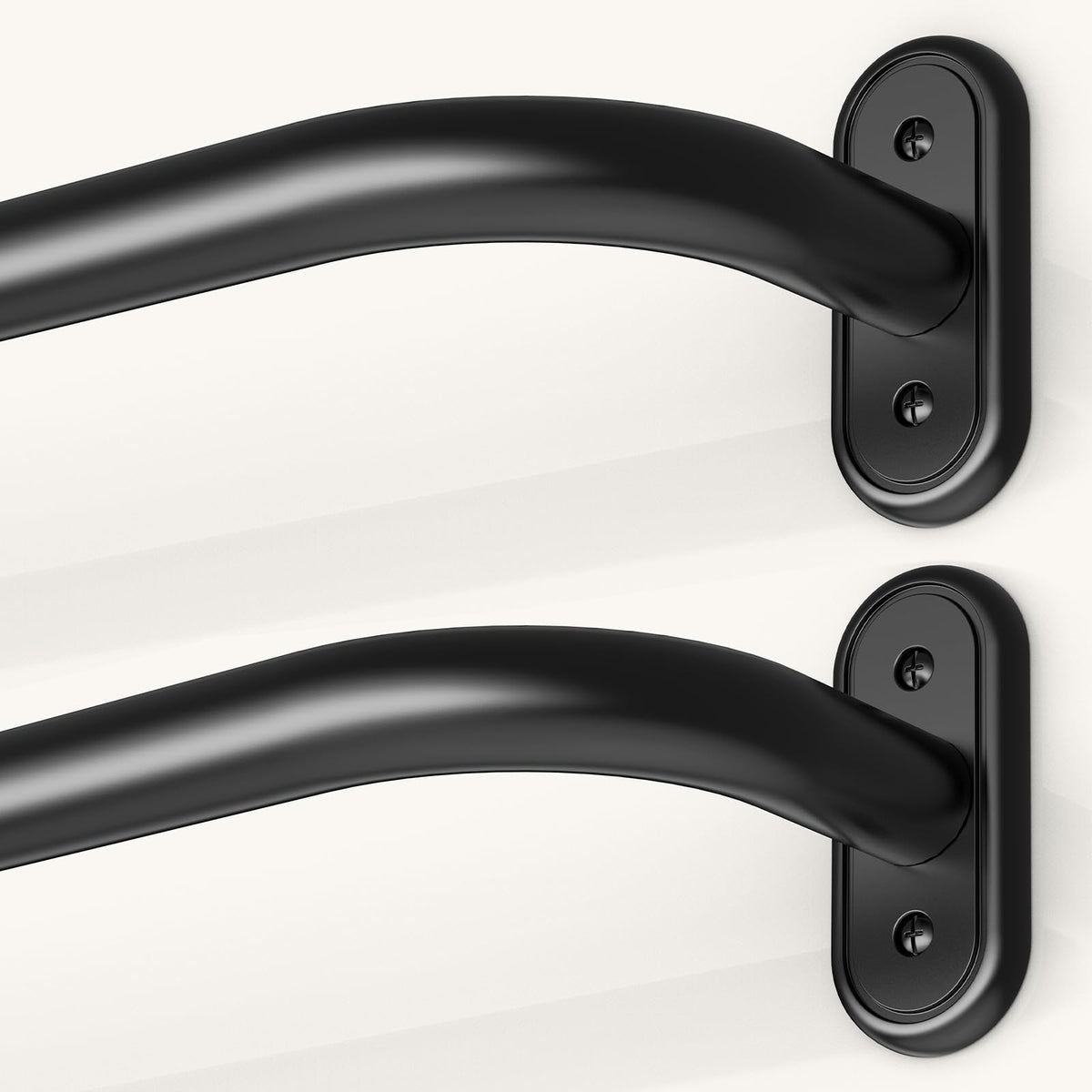 JRZOO wrap-around curtain rod with curved design for privacy and light control.