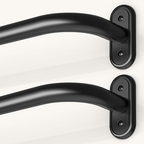 JRZOO wrap-around curtain rod with curved design for privacy and light control.