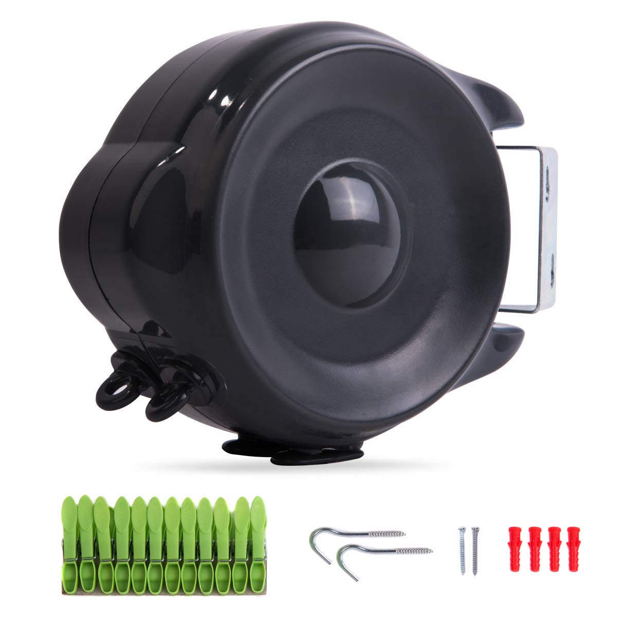 JS HANGER retractable clothesline extended to 99 ft for efficient outdoor and indoor drying
