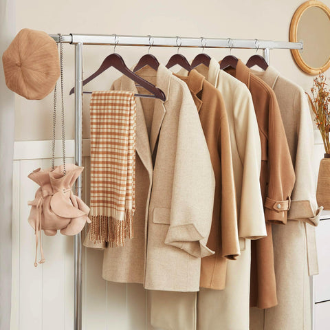 JS HANGER wooden hangers with 175-inch slim profile maximize closet space.