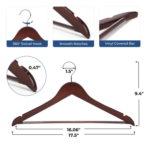 JS HANGER wooden pants bar to grip trousers and reduce creasing.