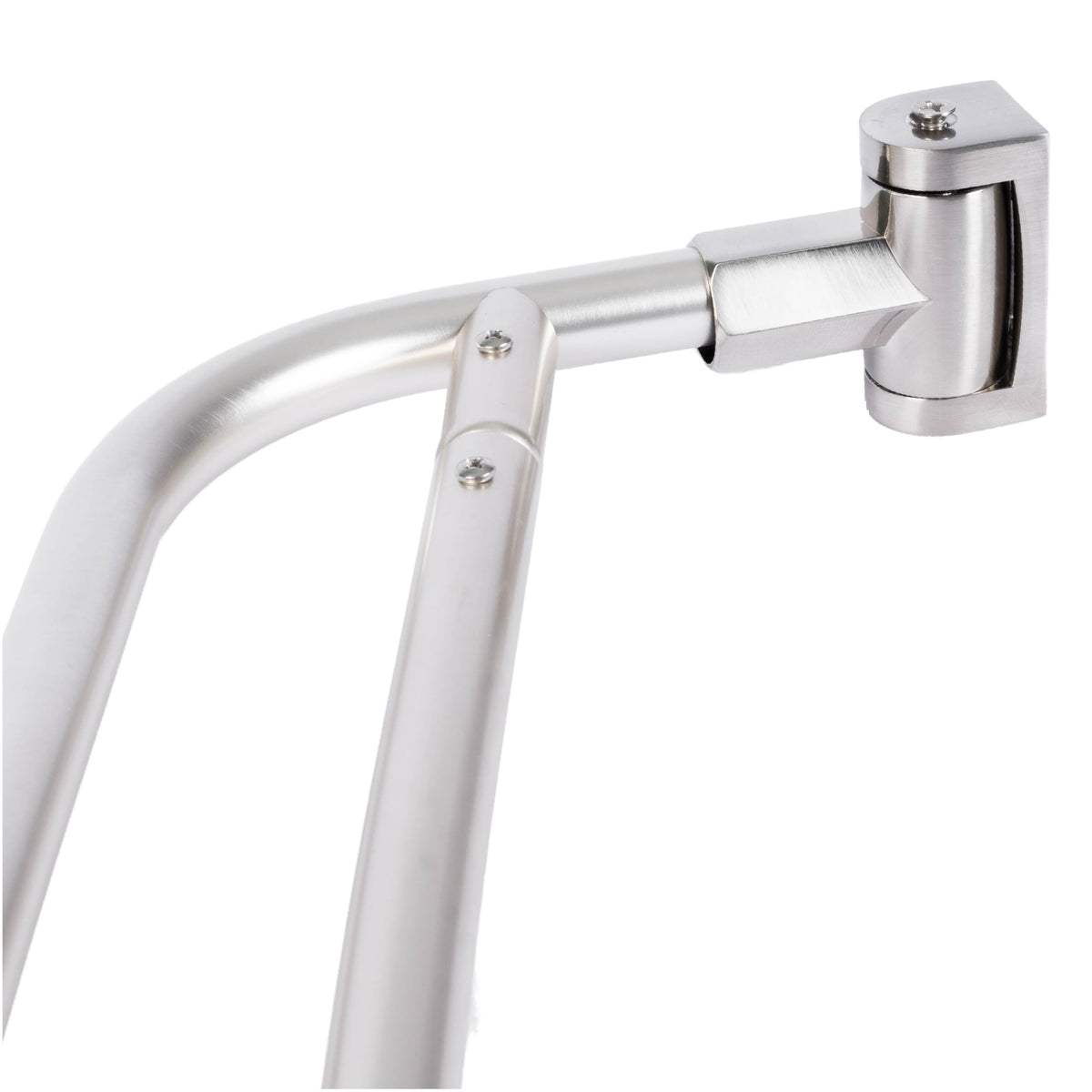 JS Jackson Supplies double curved shower rod in brushed nickel finish for a sleek bath