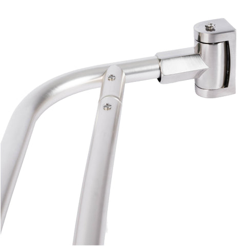 JS Jackson Supplies double curved shower rod in brushed nickel finish for a sleek bath