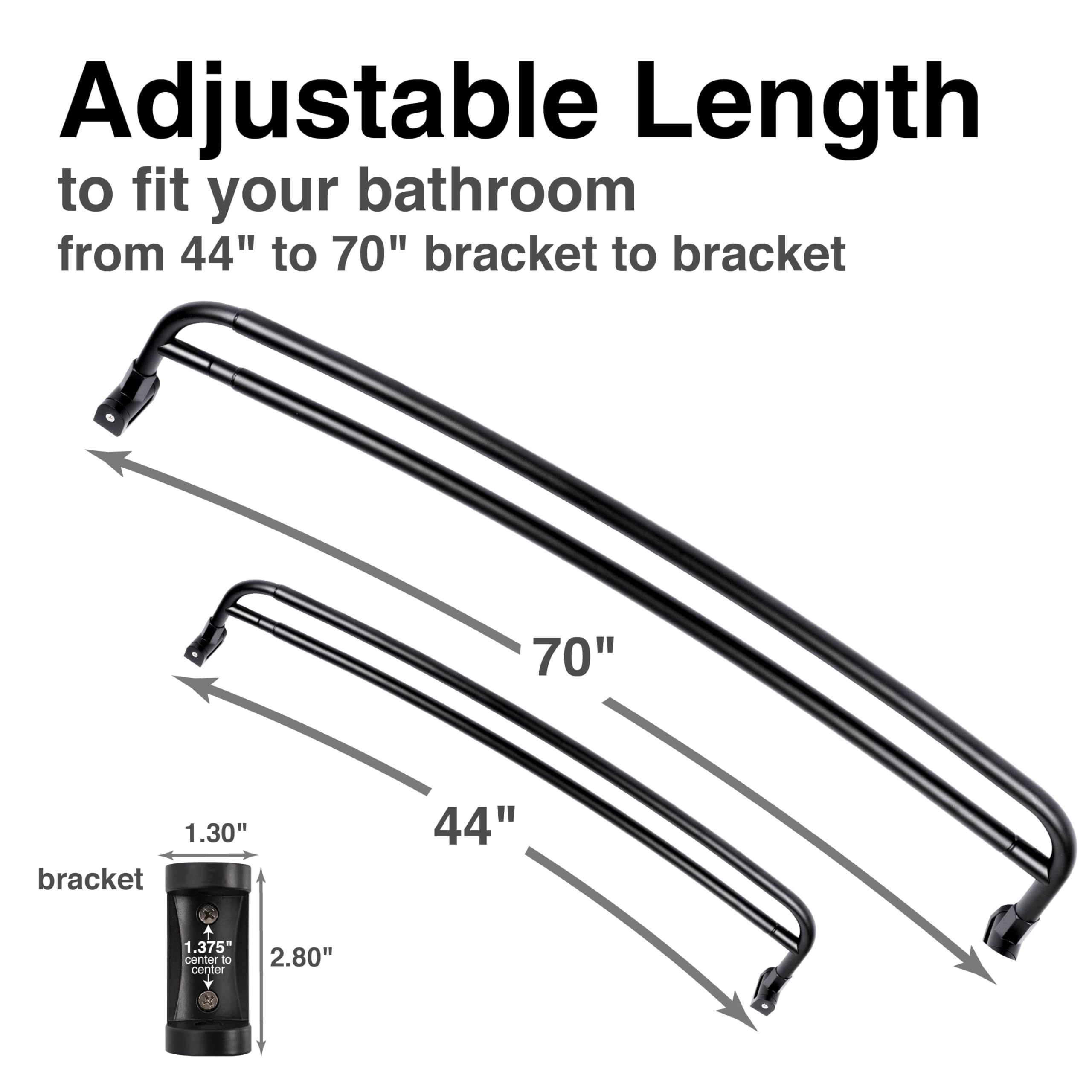 JS Jackson Supplies inner and outer rods provide extra towel and clothes hanging space