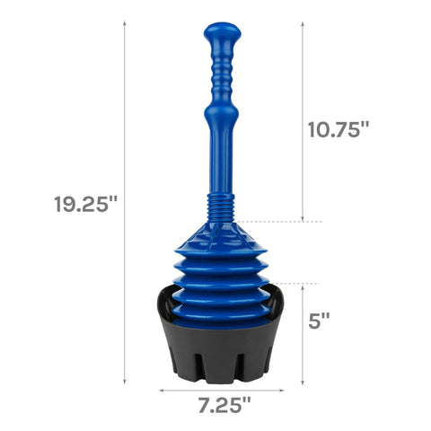 JS Jackson Supplies toilet plunger with black storage tray keeps mess contained